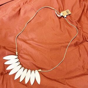 NWT Holiday Wood Leather Necklace